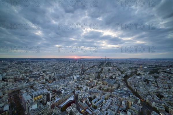 Sunset in Paris from the Montparnasse Tower