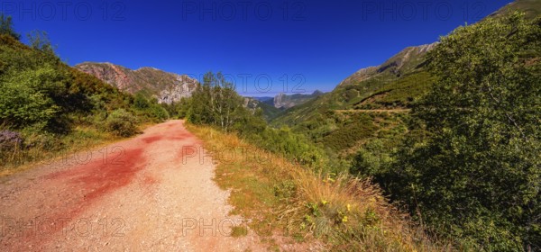 Mountains View from Circular Route of Lagos de Saliencia, Somiedo Natural Park, Principado de Asturias, Spain, Europe