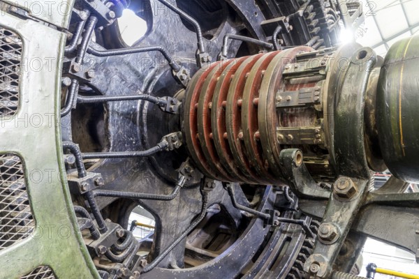 A view of an old AC Slip-ring induction motor, coupled electrically and mechanically to a DC Generator
