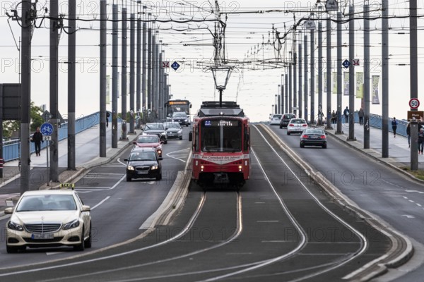 Road traffic on the Kennedy Bridge - Bonn, North Rhine-Westphalia, Germany, Europe