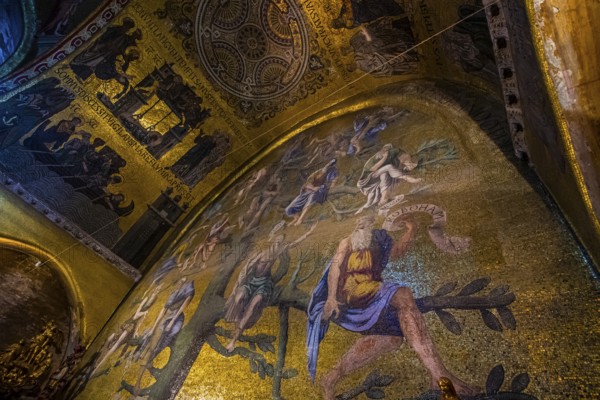 Interior view of St. Mark's Basilica, mosaics, frescoes, Venice, Veneto, Adriatic Sea, Northern Italy, Italy, Europe
