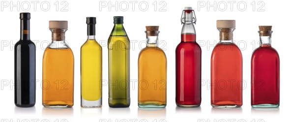 set of bottles isolated on white background