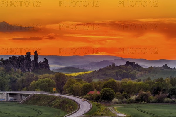 Devil's Wall near Thale at sunset