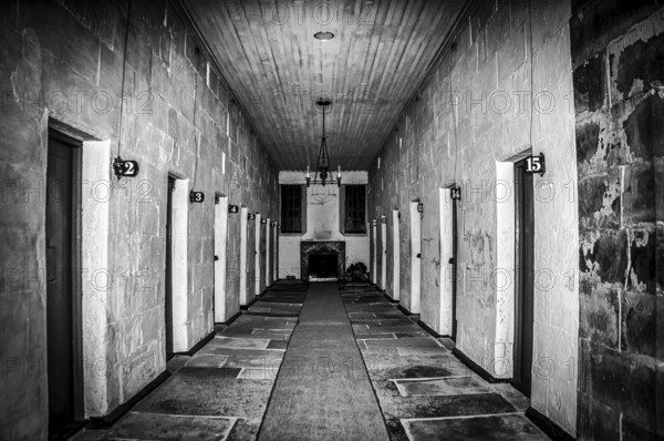 Port Arthur, Tasmania, Australia on June 8, 2013: View on cell block in historic Port Arthur penal colony prison