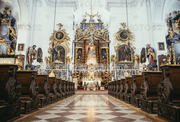 Historic baroque church in Austria, golden ornaments