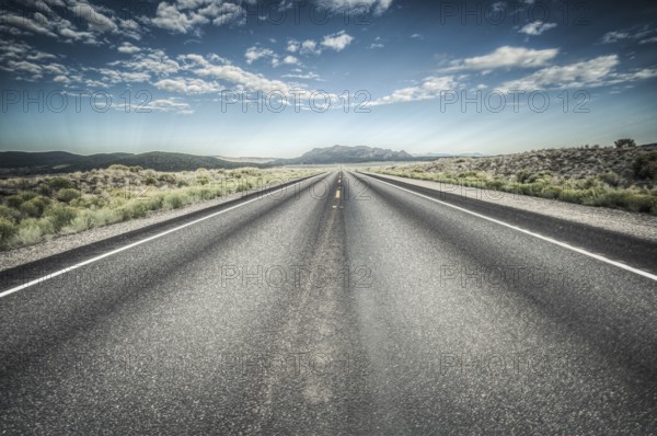 Death valley, desert highway goes to natinal park