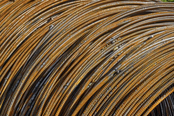 Rusted reinforcing steel, Kempten, Allgäu, Bavaria, Germany, Europe