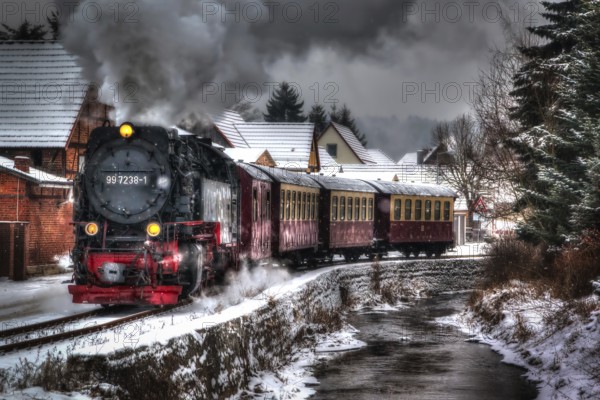 Harz narrow-gauge railway in Straßberg Harz