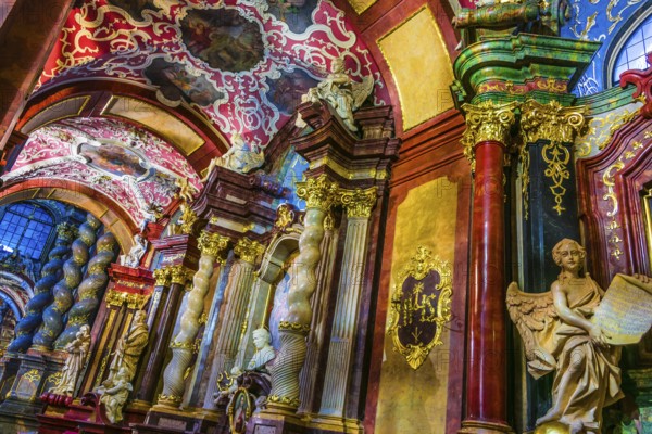 POZNAN, POL - NOV 27, 2018: Interior of Fara, St. Mary's Basilica in Poznan, Poland, Europe