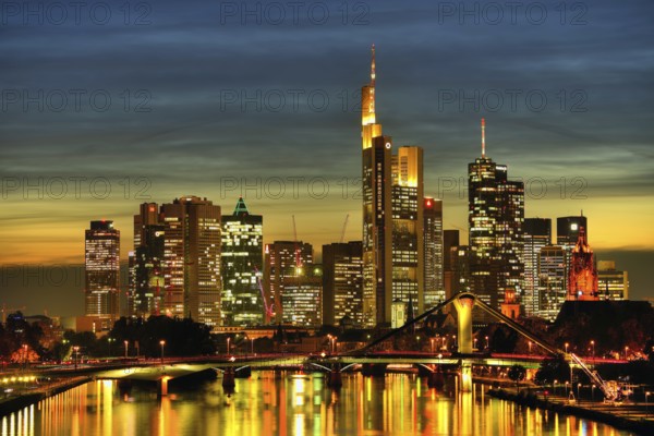 Frankfurt skyline in the evening