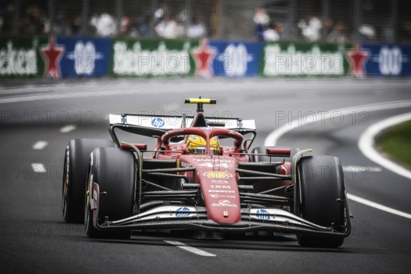 Lewis Hamilton of Great Britain drives the Scuderia Ferrari HP SF-25 during the Australian Formula 1 Grand Prix at Albert Park in Melbourne, Australia, Oceania