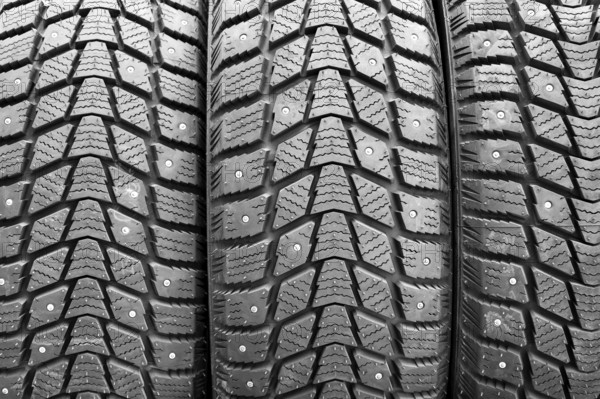 Winter tires, closeup shot