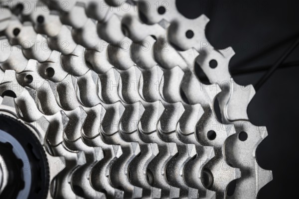 A cassette gear part on a road bike