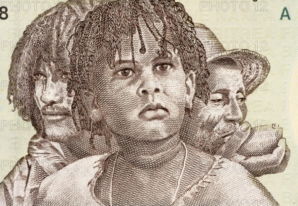 Three Generations of Eritreans on 5 Nakfa 1997 Banknote from Eritrea