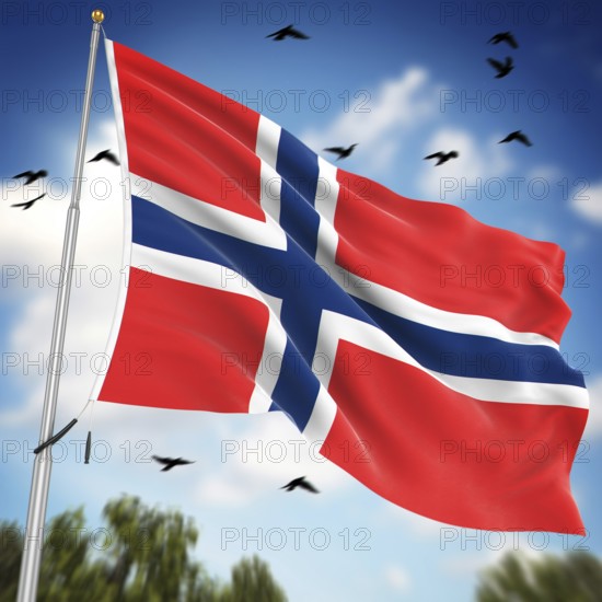 Flag of Norway, This is a computer generated and 3d rendered image