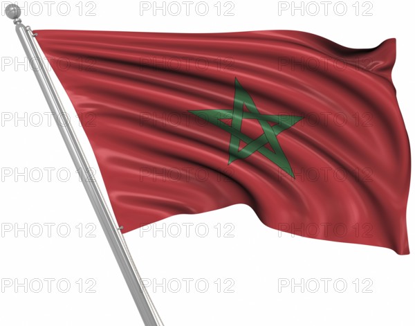 Flag of Morocco, This is a computer generated and 3d rendered image