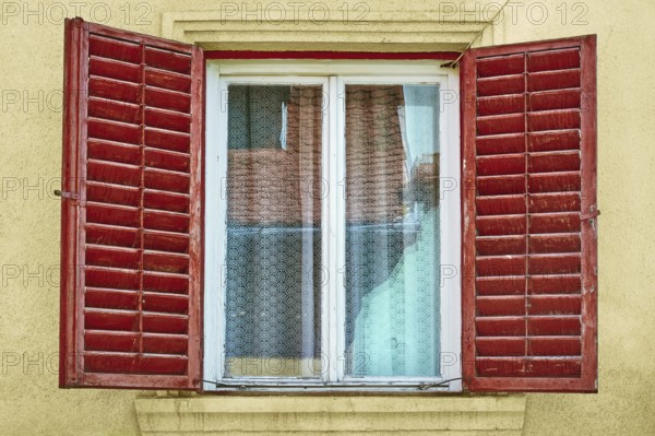 Window with Opened Wooden Shutters in Sigisoara, Romania Sigisoara, Romania, Europe