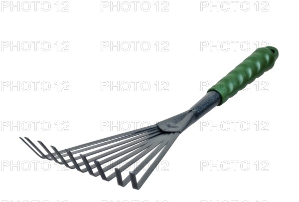 Closeup of an isolated wire-tooth rake