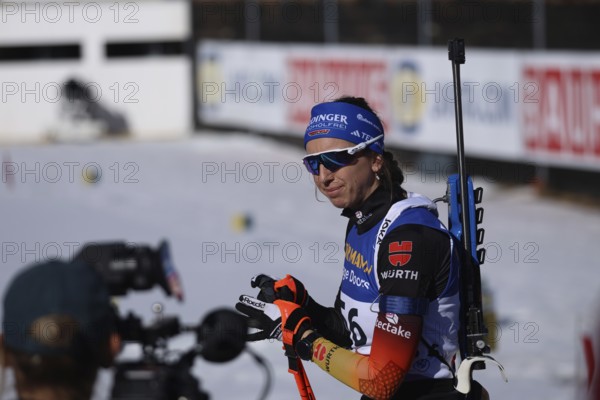 Served: Franziska Preuß (SC Haag) at the IBU Biathlon World Championships Lenzerheide 2025, Lenzerheide, Switzerland / SUI / CH