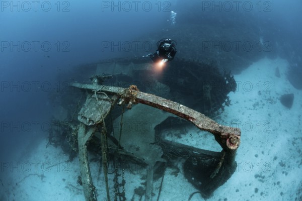 Scuba Diver at Fortunal Wreck, Vis Island, Mediterranean Sea, Croatia | Scuba Diver at Fortunal Wreck, Vis Island, Mediterranean Sea, Croatia, Europe