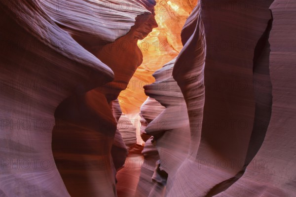 Beautiful red colours of a slot canyon, Arizona, USA, North America