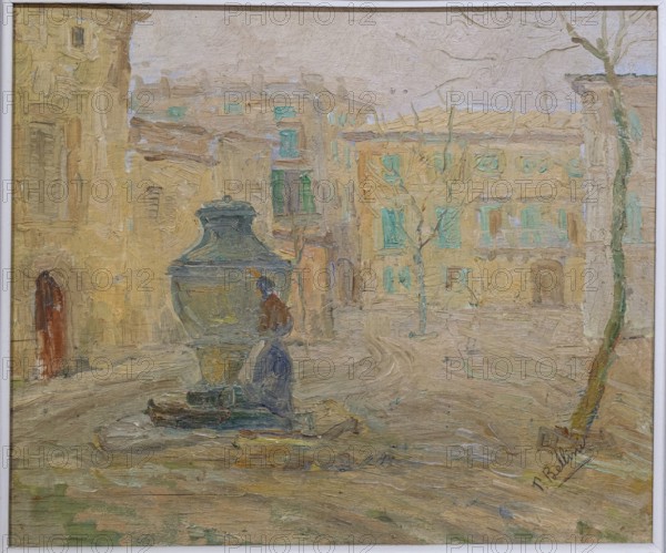 Paisatge urba, 1930, Felipe Bellini, oil on canvas, pollensa museum, Majorca, Balearic Islands, Spain, Europe