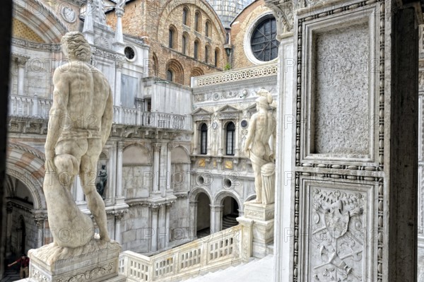 Inner courtyard of the Doge's Palace. Sunny summer day