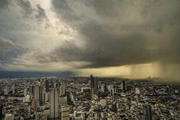 Rain clouds and rain clouds in Bangkok. Shooting Location: Bangkok, Thailand, Asia