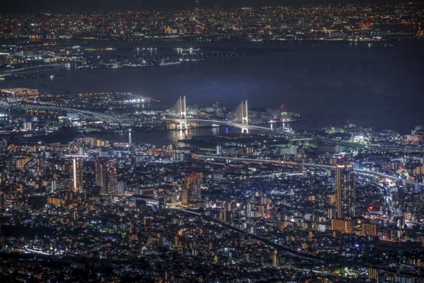 Night view of Kobe from Ichige. Shooting Location: Kobe city, Hyogo Pref
