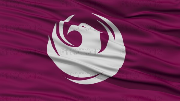 Closeup Phoenix Flag, Capital of Arizona State, Flying in the Wind
