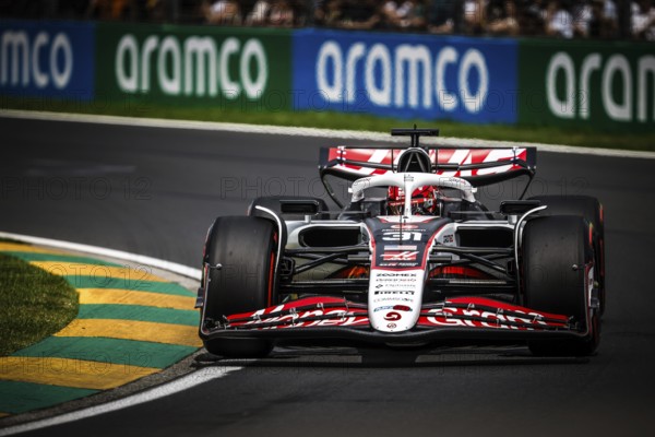 Esteban Ocon of France drives the MoneyGram Haas F1 Team VF-25 during third practice in the 2025 Australian Grand Prix at Albert Park in Melbourne, Australia, Oceania