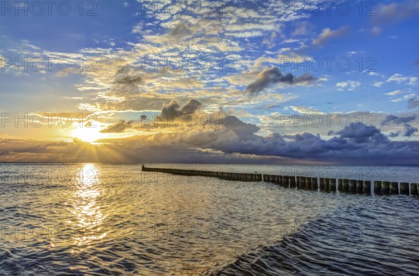 Beach in the morning after sunrise on Usedom