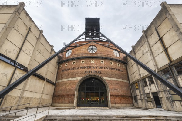 Asturias, Spain, November 19, 2018: Mining museum of Asturias, The complex includes the information on mining activity that developed in the coalfields of Asturias, Europe