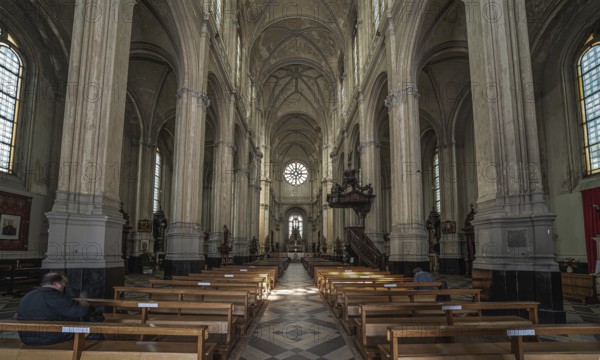 Brussels City Center, Brussels Capital Region, Belgium, 06 20 2020 Interior of the Saint Catherine church, Europe