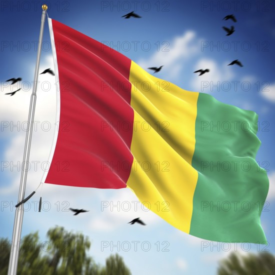 Flag of Guinea, This is a computer generated and 3d rendered image