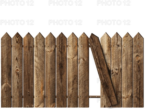 Wooden fence over the white backgroynd