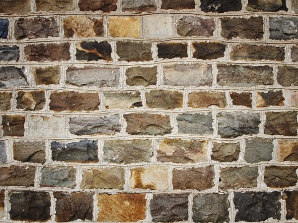 Multicolored brick wall