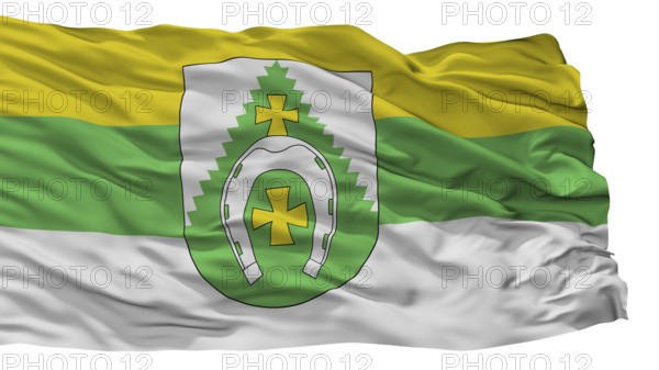Klicau City Flag, Country Belarus, Isolated On White Background