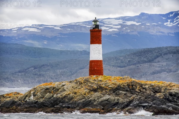 Captivating view of Les Eclaireurs lighthouse amidst the natural beauty of Ushuaia