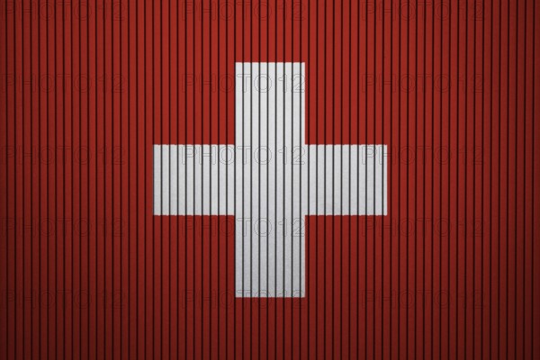 Switzerland Flag painted on the cracked grunge concrete wall