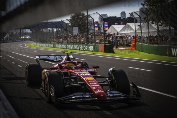 MELBOURNE, AUSTRALIA - MARCH 14: Lewis Hamilton of Great Britain drives the Scuderia Ferrari HP SF-25 during second practice in the 2025 Australian Grand Prix at Albert Park in Melbourne, Australia, Oceania