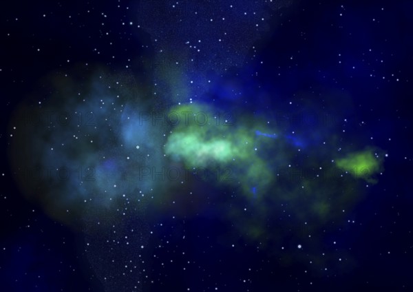 Far being shone nebula and star field against space. Elements of this image furnished by NASA