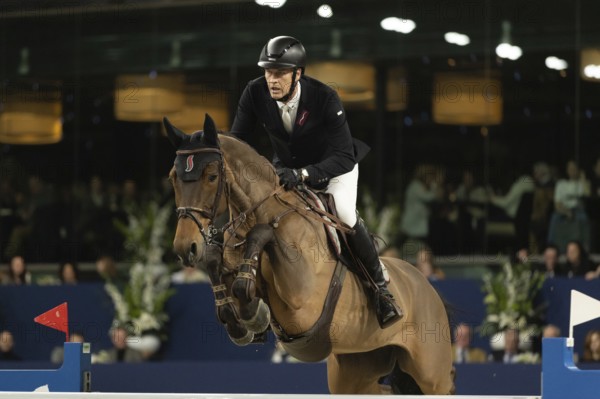 Marc Houtzager of Netherlands competes in 1.60m FEI Jumping World Cup at Jumping Amsterdam in Amsterdam, The Netherlands, Europe