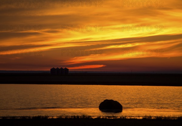 Sunset Rural Saskatchewan near Moose Jaw farmland