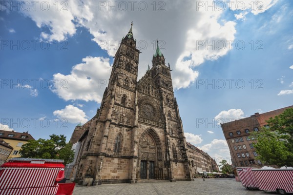 Nuremberg Germany, city skyline at St. Lorenz Church