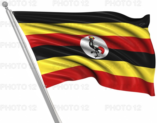 Flag of Uganda, This is a computer generated and 3d rendered image