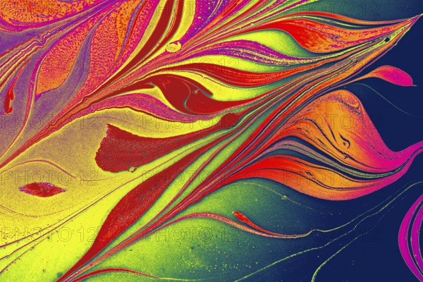 Abstract colored background. Marbling of aqueous surface design