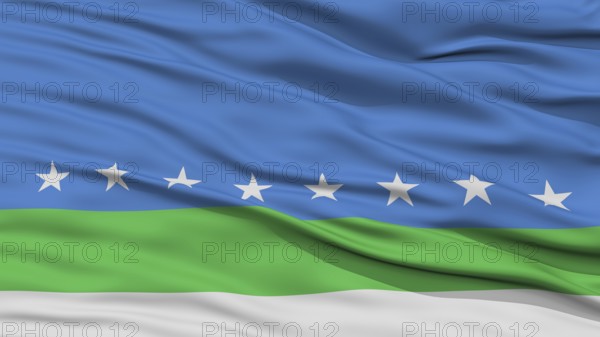 Closeup San Jose City Flag, Capital City of Costa Rica, Waving in the Wind