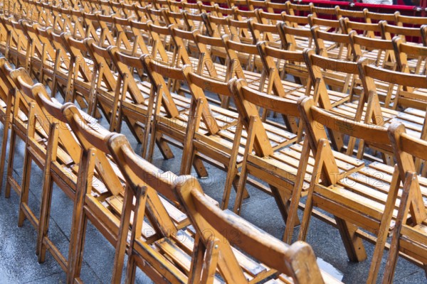 Many empty seats due to rain at the event. Austria