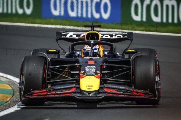 MELBOURNE, AUSTRALIA - MARCH 15: Max Verstappen of the Netherlands drives the Oracle Red Bull Racing RB21 during third practice in the 2025 Australian Grand Prix at Albert Park in Melbourne, Australia, Oceania